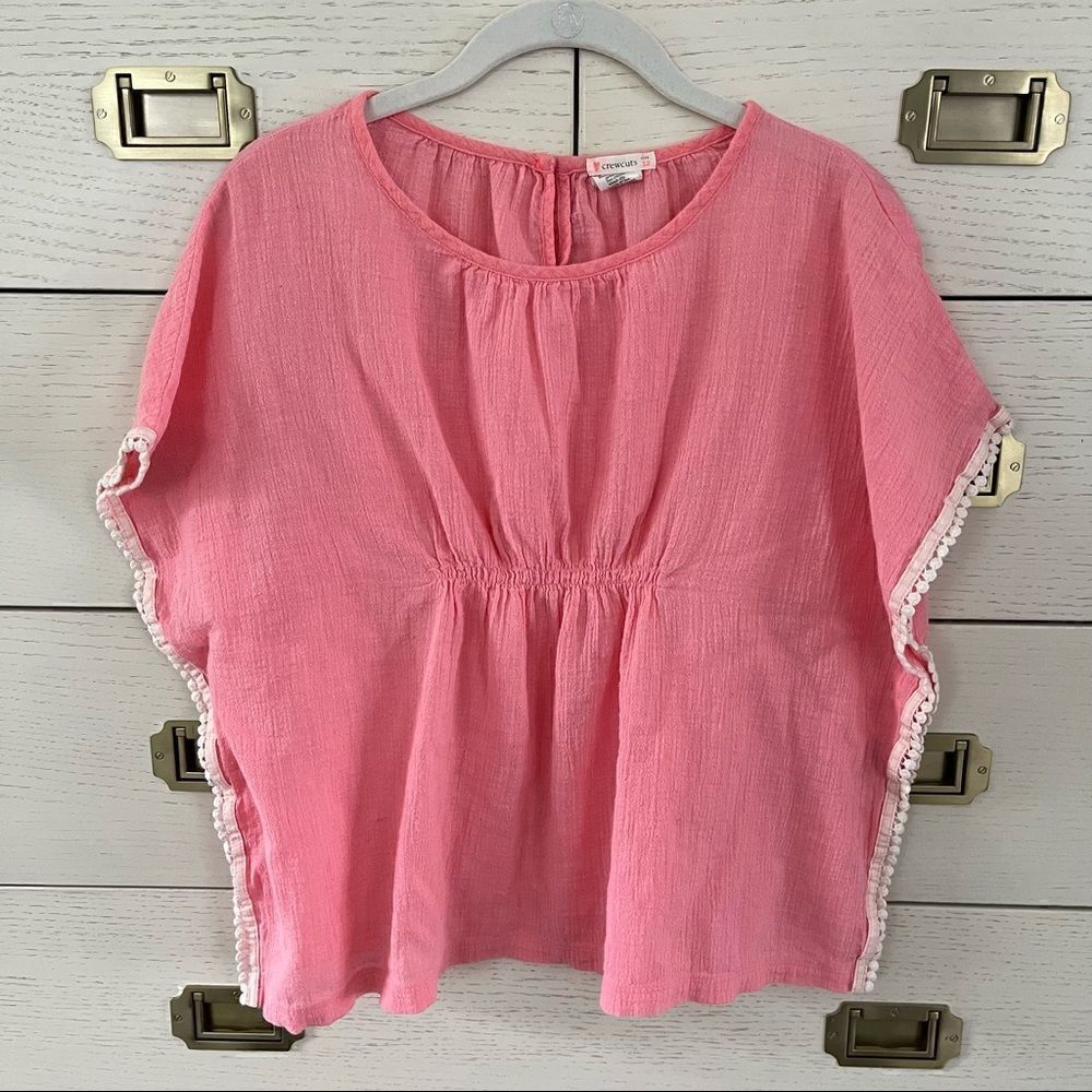 J. Crew Crewcuts Pink Ivory Trim Swim Girls Coverup, Size 12